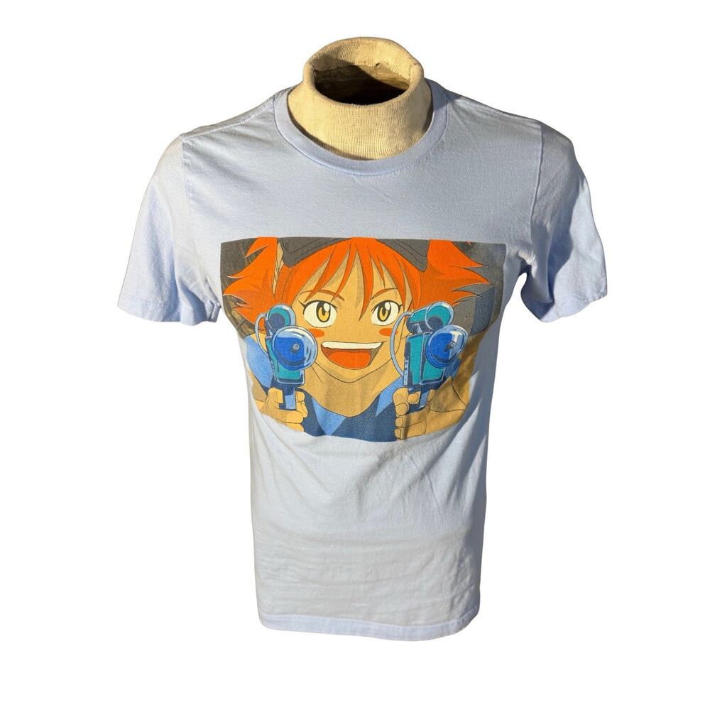 Cowboy Bebop Ed Graphic T-Shirt Men’s Medium Light Blue Anime Tee 100% Cotton